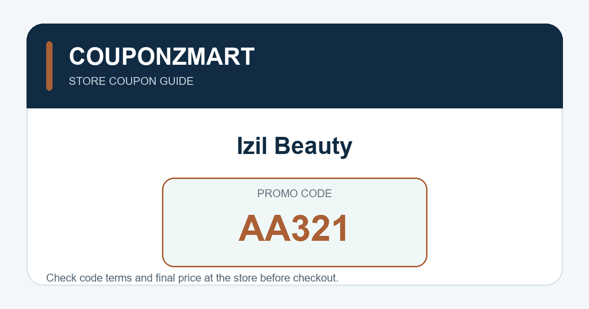 بطاقة كود Izil Beauty AA321