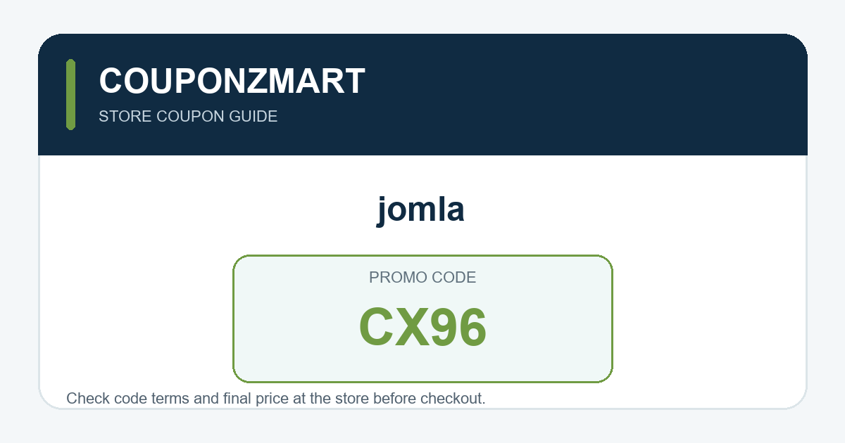 كود خصم jomla (CX96) بطاقة كود jomla CX96