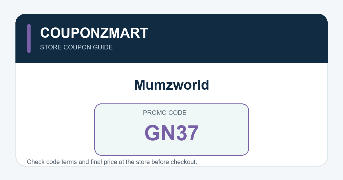 كود خصم Mumzworld (GN37) بطاقة كود خصم Mumzworld GN37